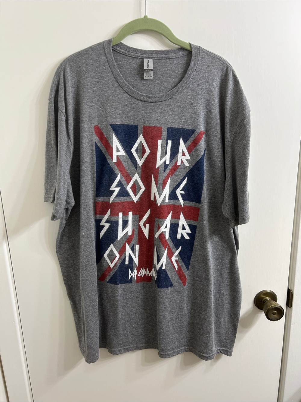 Def Leppard 'Pour Some Sugar On Me' Gray Graphic Home Art Tee